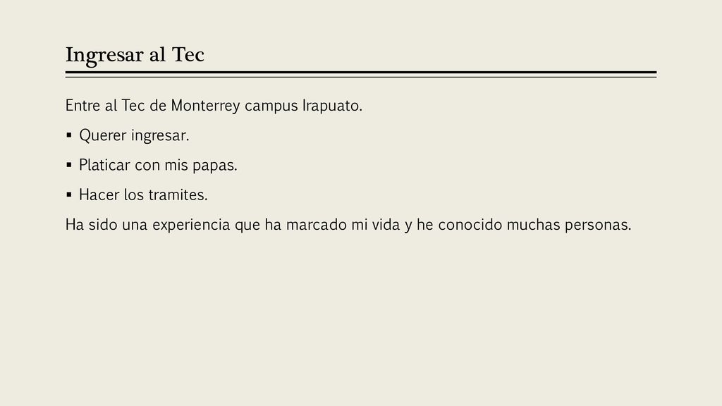 Ingresar al Tec Entre al Tec de Monterrey campus Irapuato.