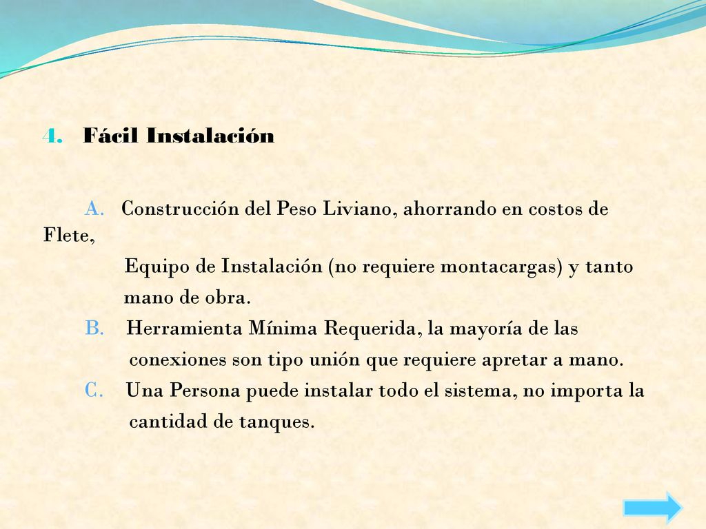 A. Construcción del Peso Liviano, ahorrando en costos de Flete,