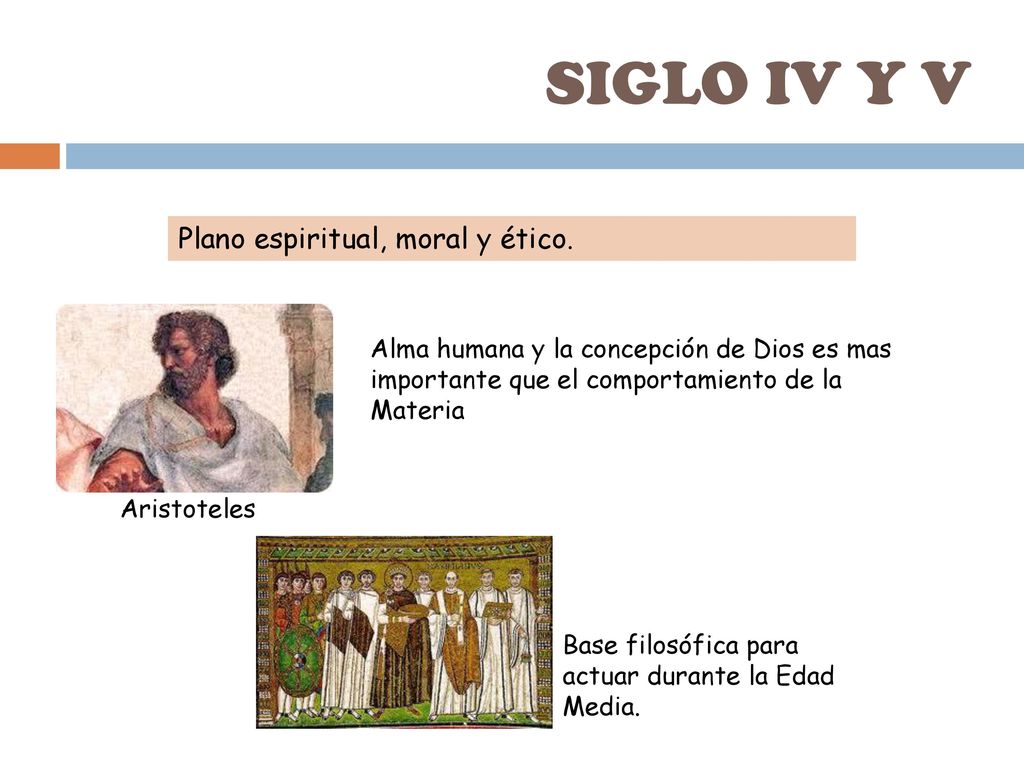 SIGLO IV Y V Plano espiritual, moral y ético.