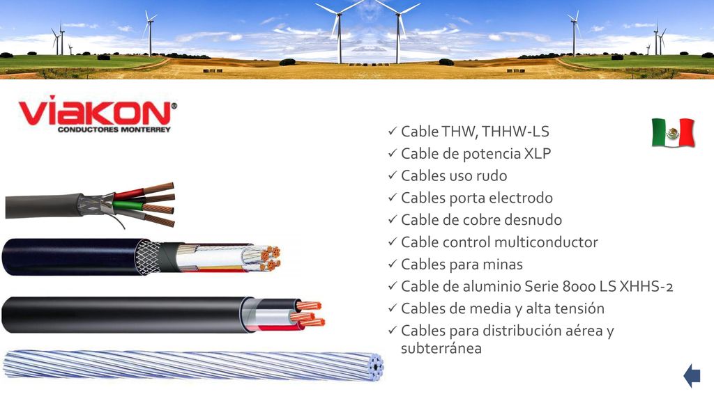 Cable THW, THHW-LS Cable de potencia XLP. Cables uso rudo. Cables porta electrodo. Cable de cobre desnudo.