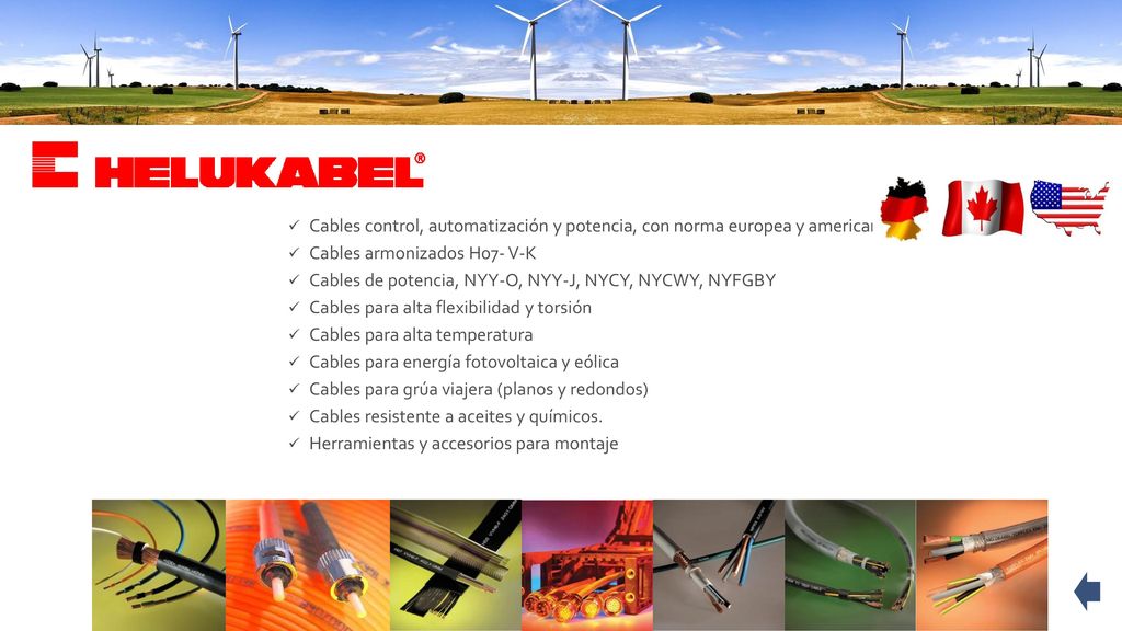 Cables control, automatización y potencia, con norma europea y americana