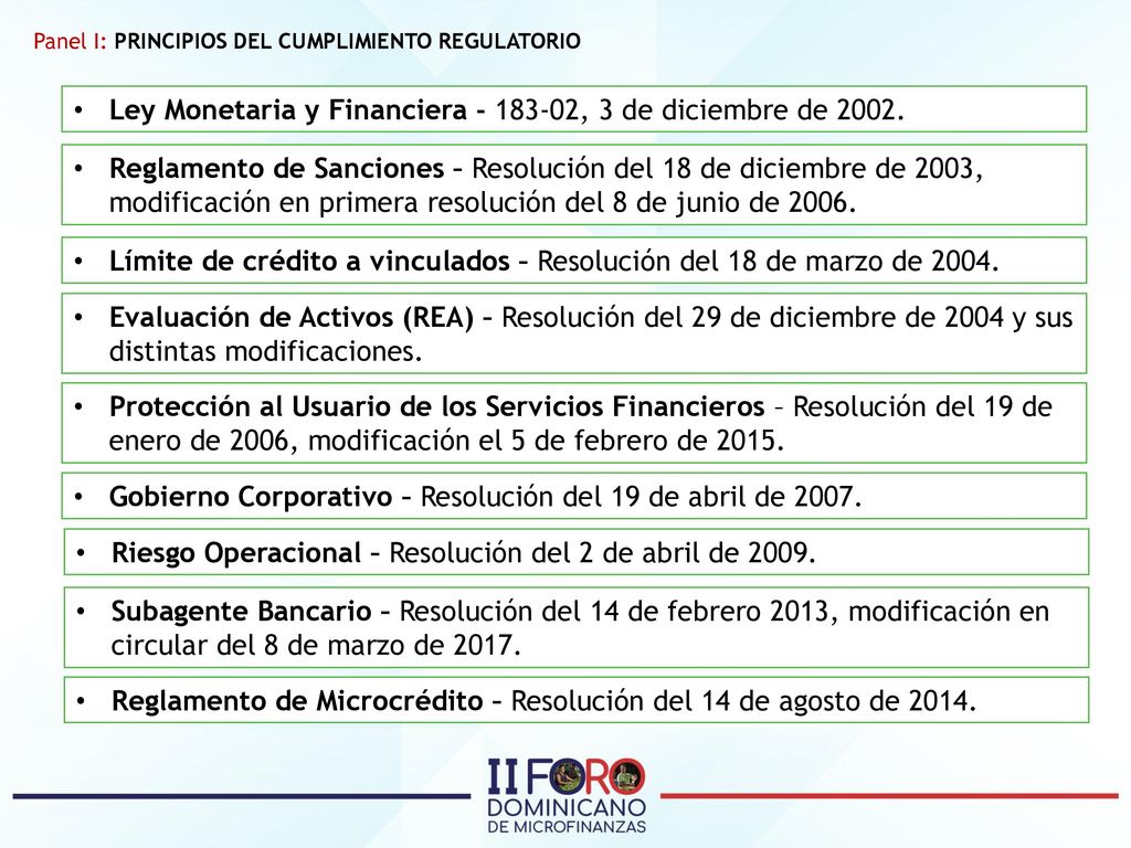 Ley Monetaria y Financiera , 3 de diciembre de 2002.