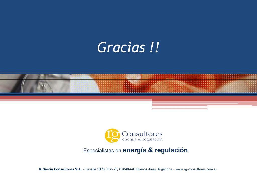Gracias !! Especialistas en energía & regulación