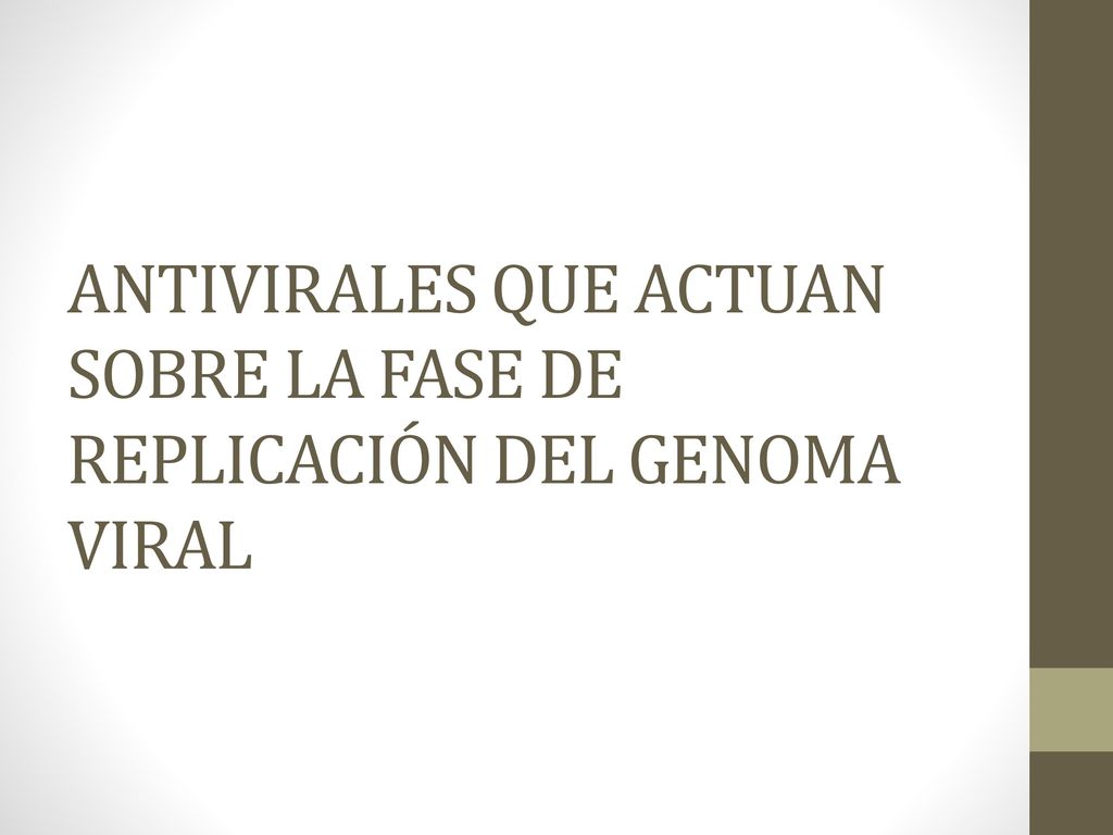 ANTIVIRALES QUE ACTUAN SOBRE LA FASE DE REPLICACIÓN DEL GENOMA VIRAL