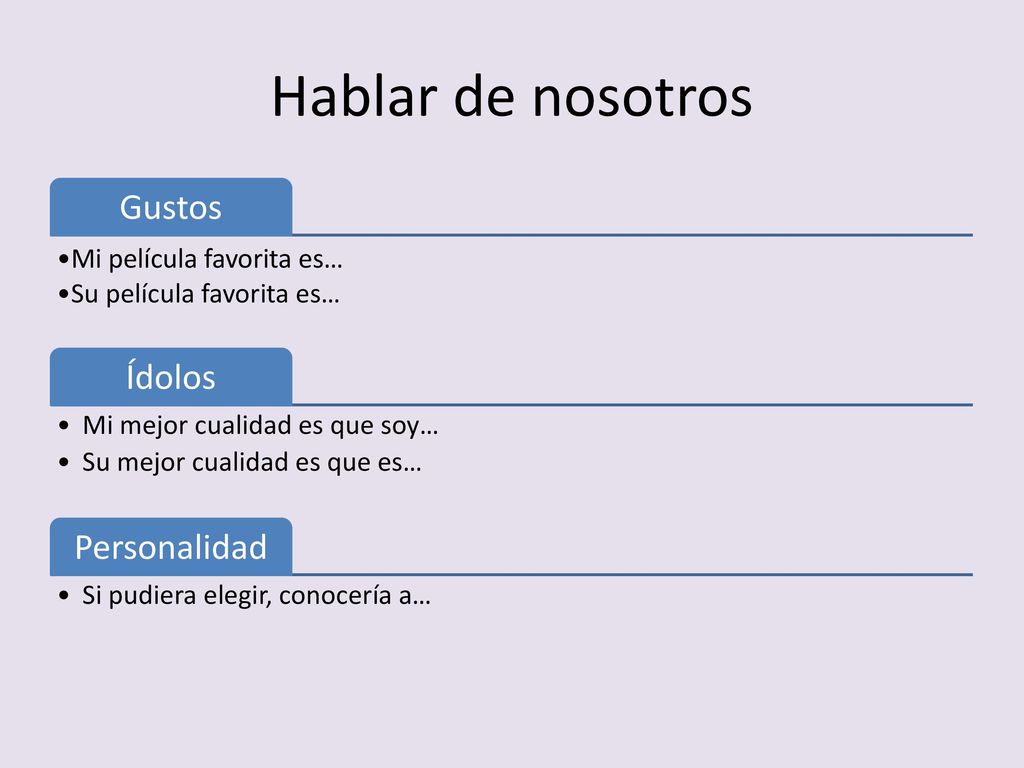 Hablar de nosotros Gustos Ídolos Personalidad Mi película favorita es…