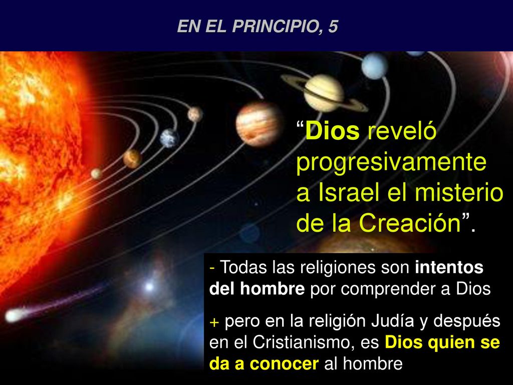 Dios reveló progresivamente a Israel el misterio de la Creación .