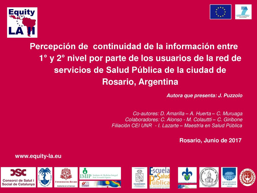 Percepción de continuidad de la información entre 1° y 2° nivel por parte de los usuarios de la red de servicios de Salud Pública de la ciudad de Rosario, Argentina
