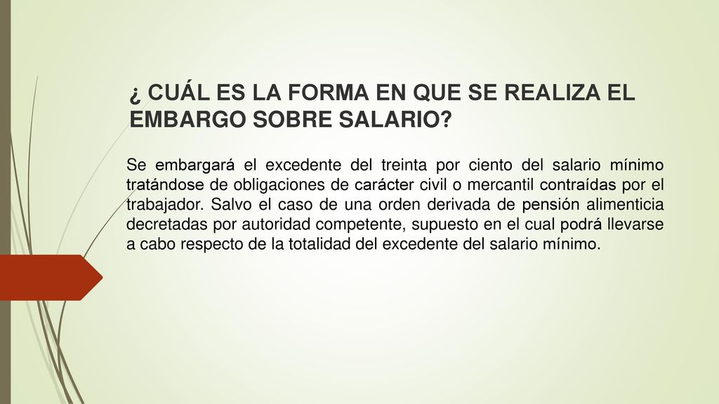 ¿ CUÁL ES LA FORMA EN QUE SE REALIZA EL EMBARGO SOBRE SALARIO