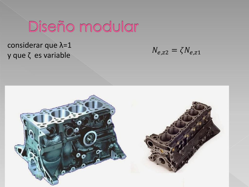 Diseño modular considerar que λ=1 y que ζ es variable 𝑁 𝑒,𝑧2 =𝜁 𝑁 𝑒,𝑧1
