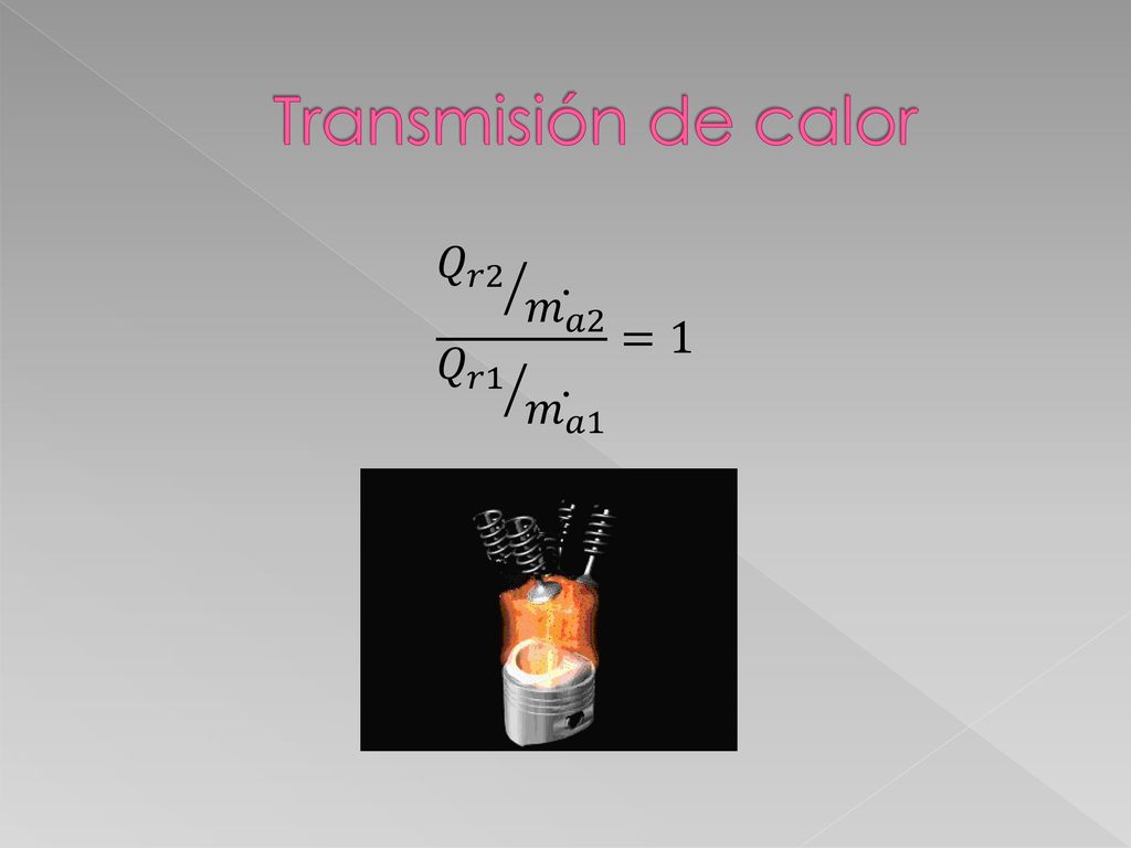 Transmisión de calor 𝑄 𝑟2 𝑚 𝑎2 𝑄 𝑟1 𝑚 𝑎1 =1