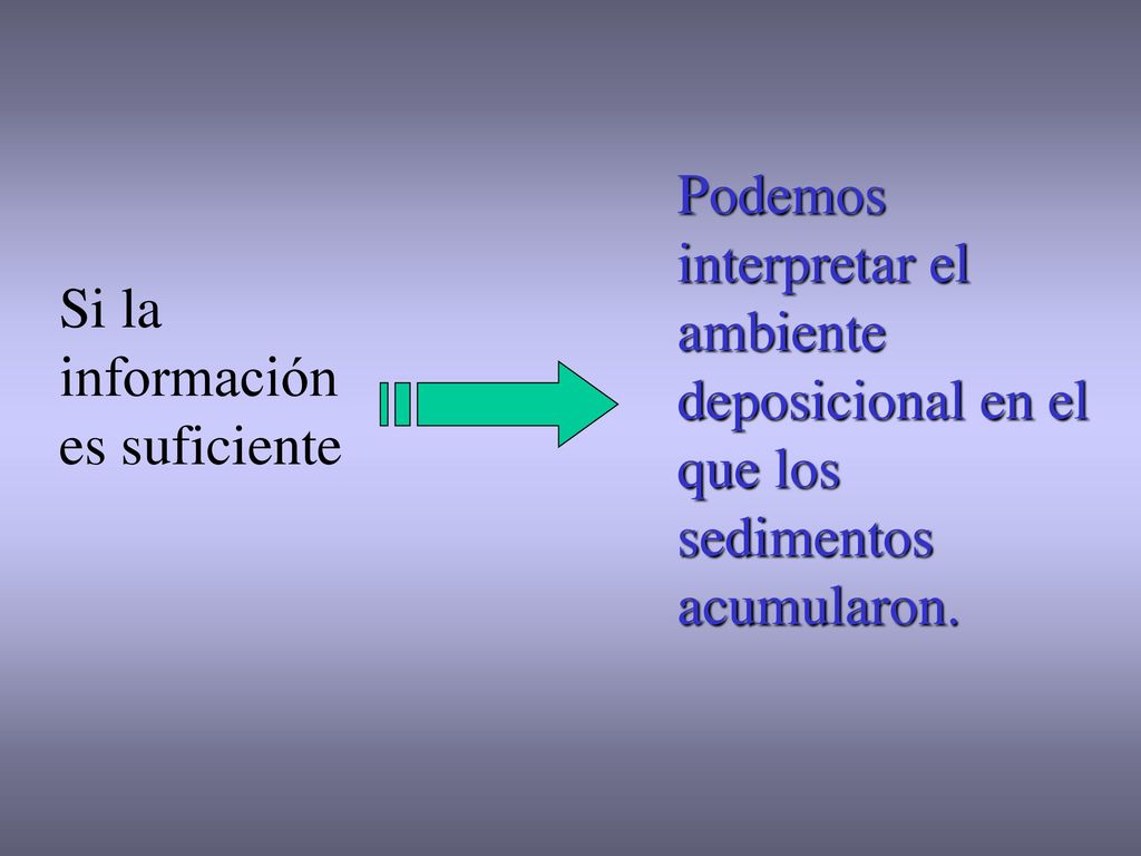 Podemos interpretar el ambiente deposicional en el que los sedimentos acumularon.