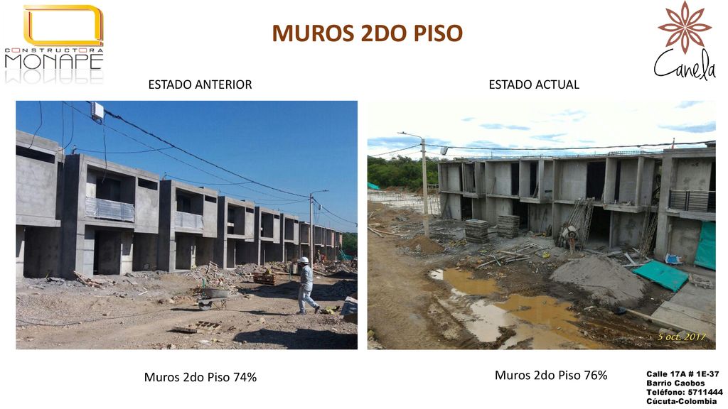 MUROS 2DO PISO ESTADO ANTERIOR ESTADO ACTUAL Muros 2do Piso 74%