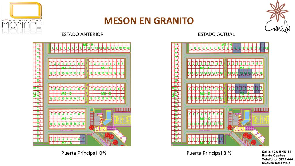 MESON EN GRANITO ESTADO ANTERIOR ESTADO ACTUAL Puerta Principal 0%