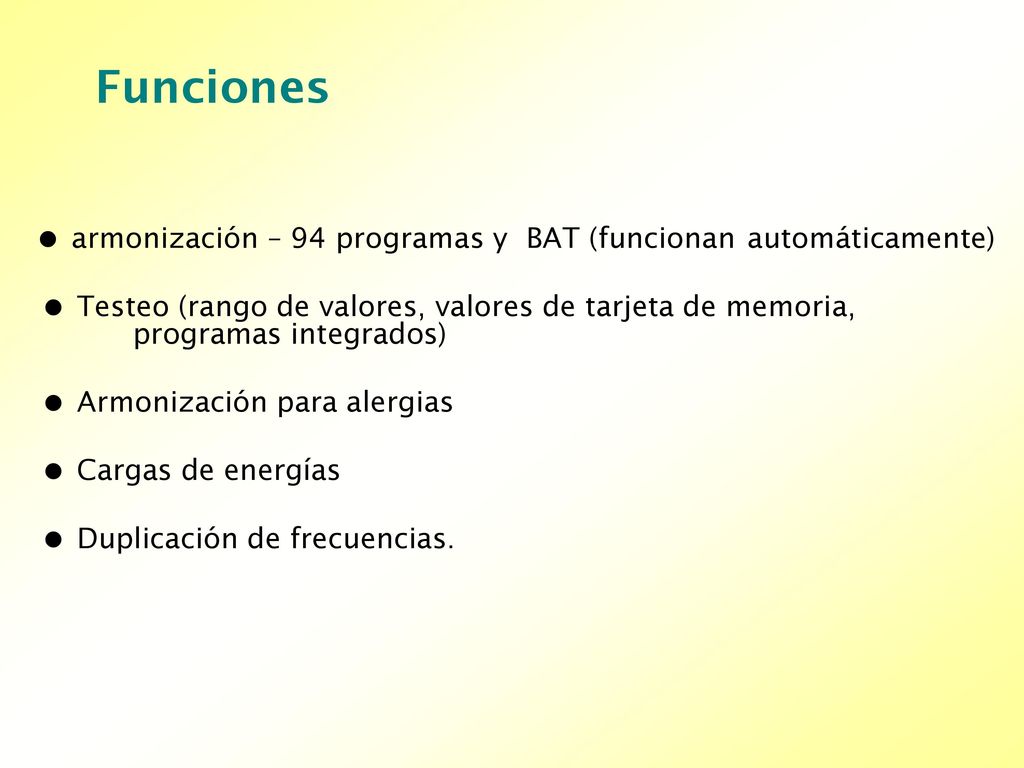 Funciones  armonización – 94 programas y BAT (funcionan automáticamente)