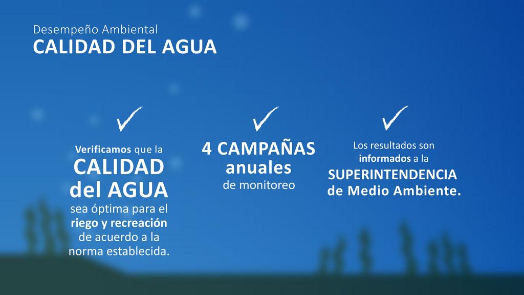 CALIDAD del AGUA CALIDAD DEL AGUA 4 CAMPAÑAS anuales SUPERINTENDENCIA