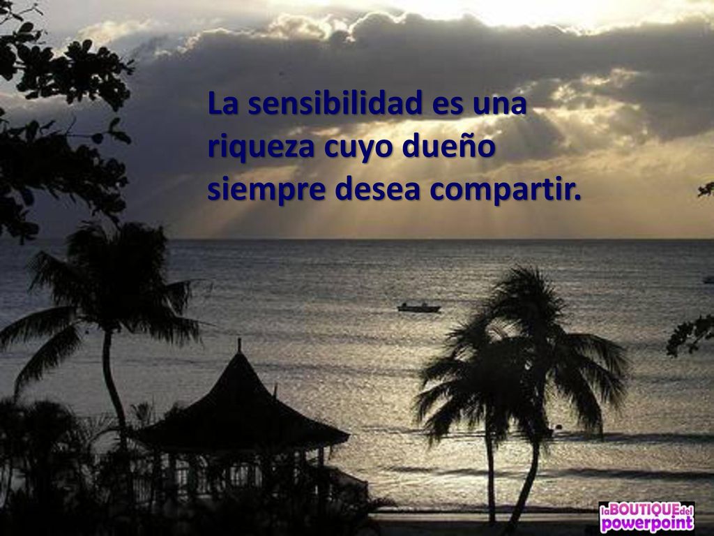 La sensibilidad es una riqueza cuyo dueño siempre desea compartir.