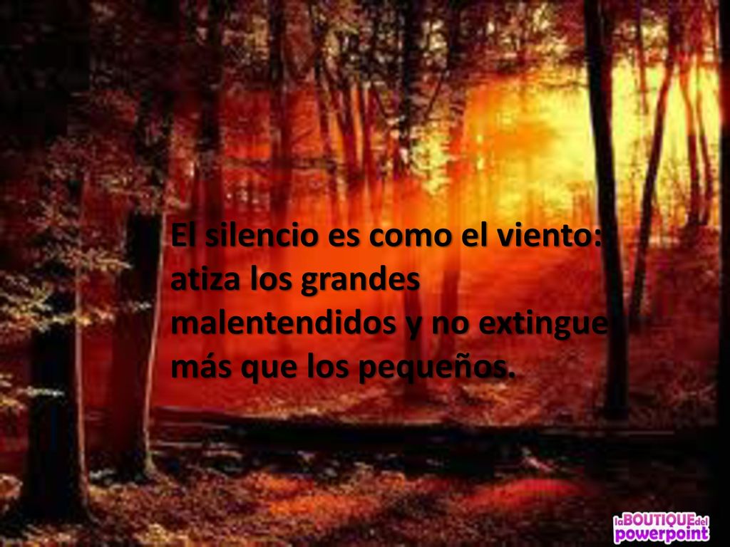El silencio es como el viento: atiza los grandes malentendidos y no extingue más que los pequeños.