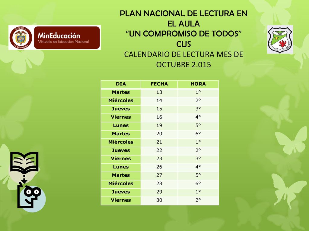 PLAN NACIONAL DE LECTURA EN EL AULA UN COMPROMISO DE TODOS CUS