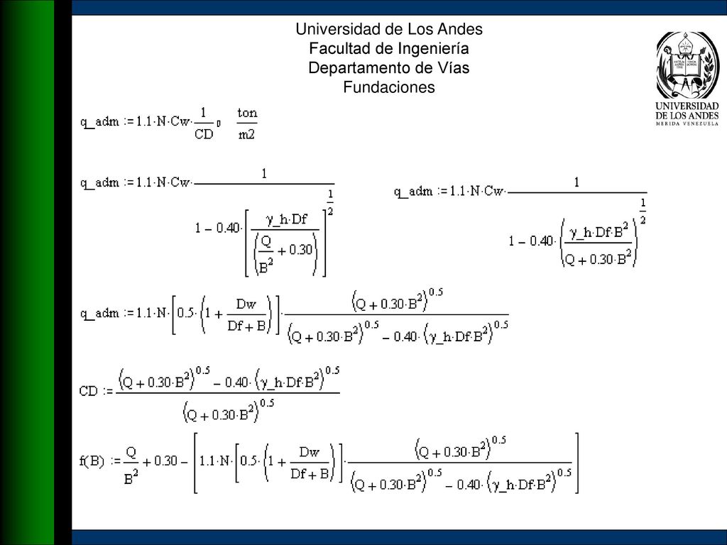 Universidad de Los Andes Facultad de Ingeniería Departamento de Vías
