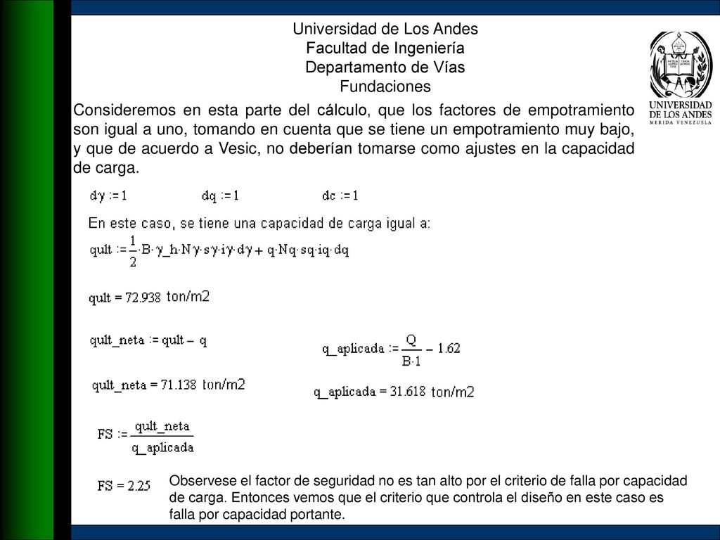 Universidad de Los Andes Facultad de Ingeniería Departamento de Vías