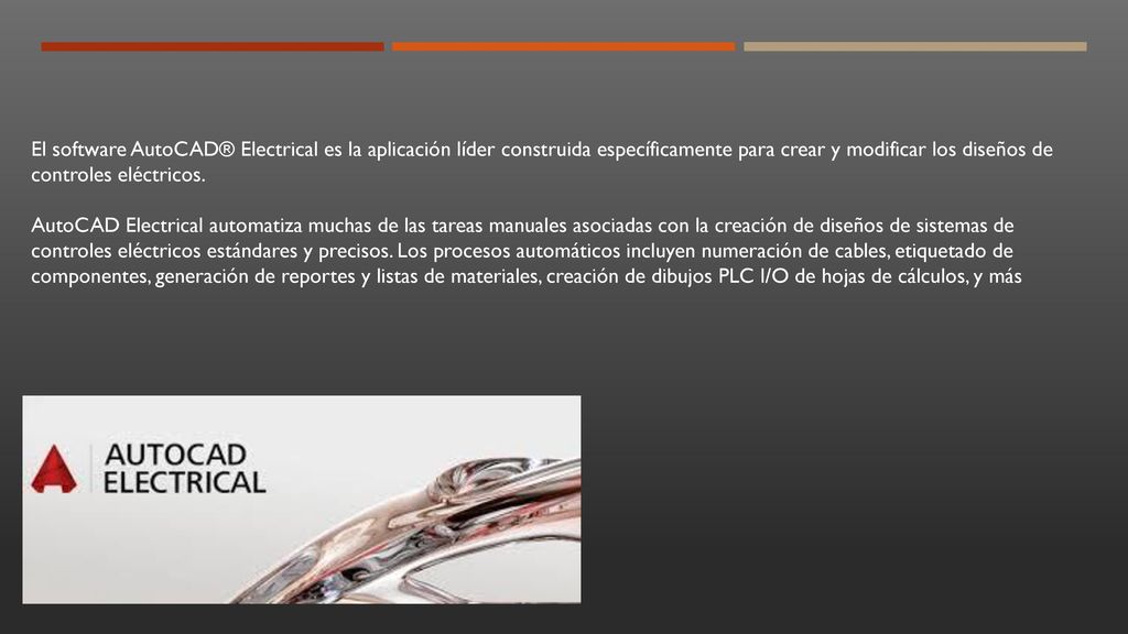 El software AutoCAD® Electrical es la aplicación líder construida específicamente para crear y modificar los diseños de controles eléctricos.
