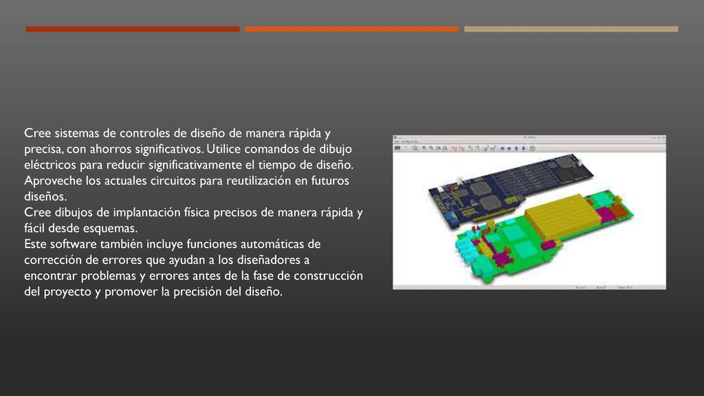 Cree sistemas de controles de diseño de manera rápida y precisa, con ahorros significativos. Utilice comandos de dibujo eléctricos para reducir significativamente el tiempo de diseño.