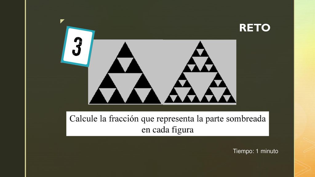 Calcule la fracción que representa la parte sombreada en cada figura