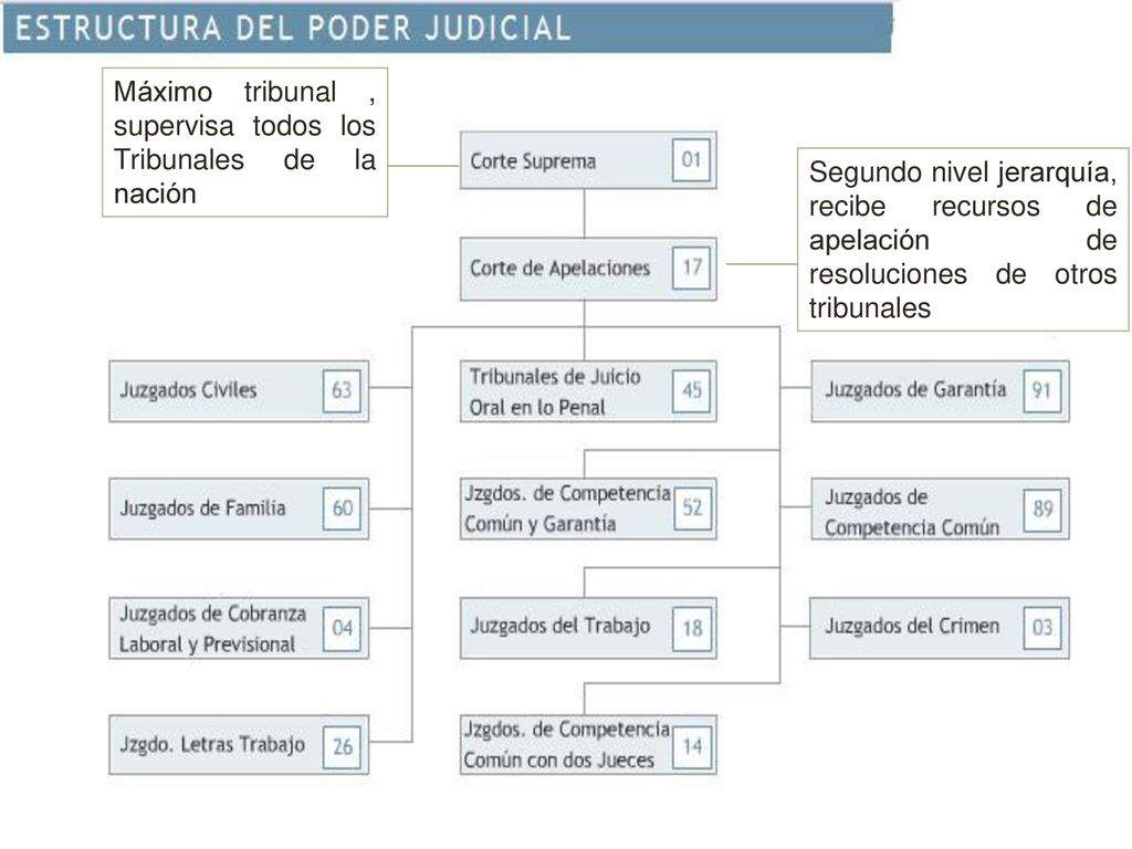 Máximo tribunal , supervisa todos los Tribunales de la nación