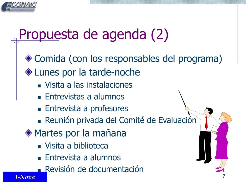 Propuesta de agenda (2) Comida (con los responsables del programa)