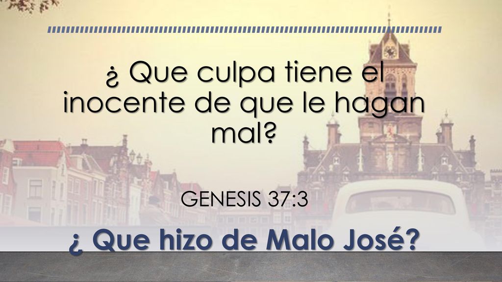 ¿ Que culpa tiene el inocente de que le hagan mal
