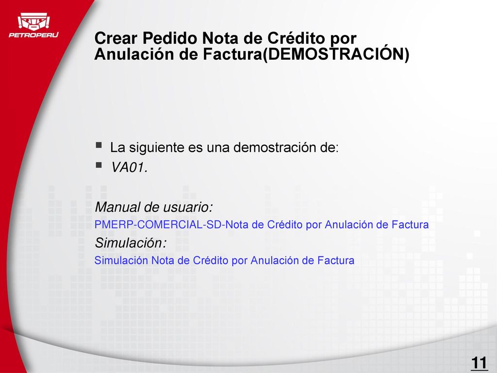 Crear Pedido Nota de Crédito por Anulación de Factura(DEMOSTRACIÓN)