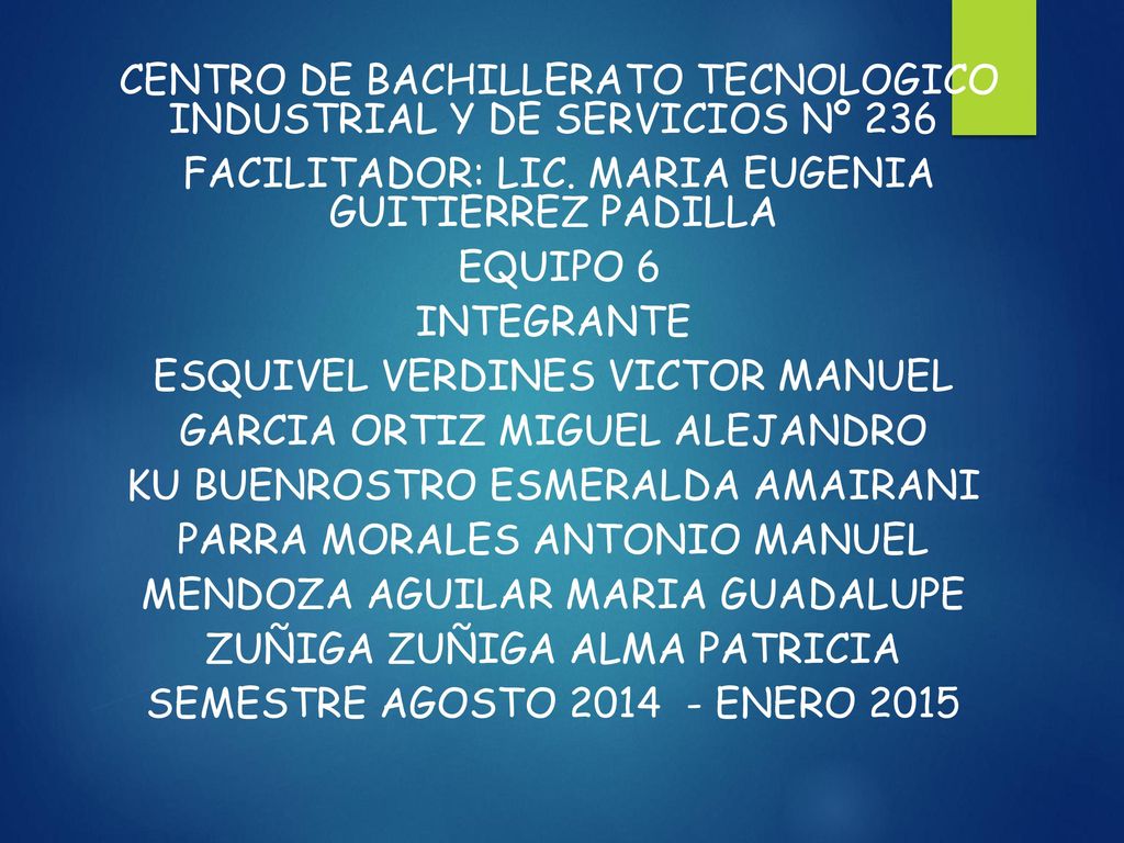 CENTRO DE BACHILLERATO TECNOLOGICO INDUSTRIAL Y DE SERVICIOS Nº 236