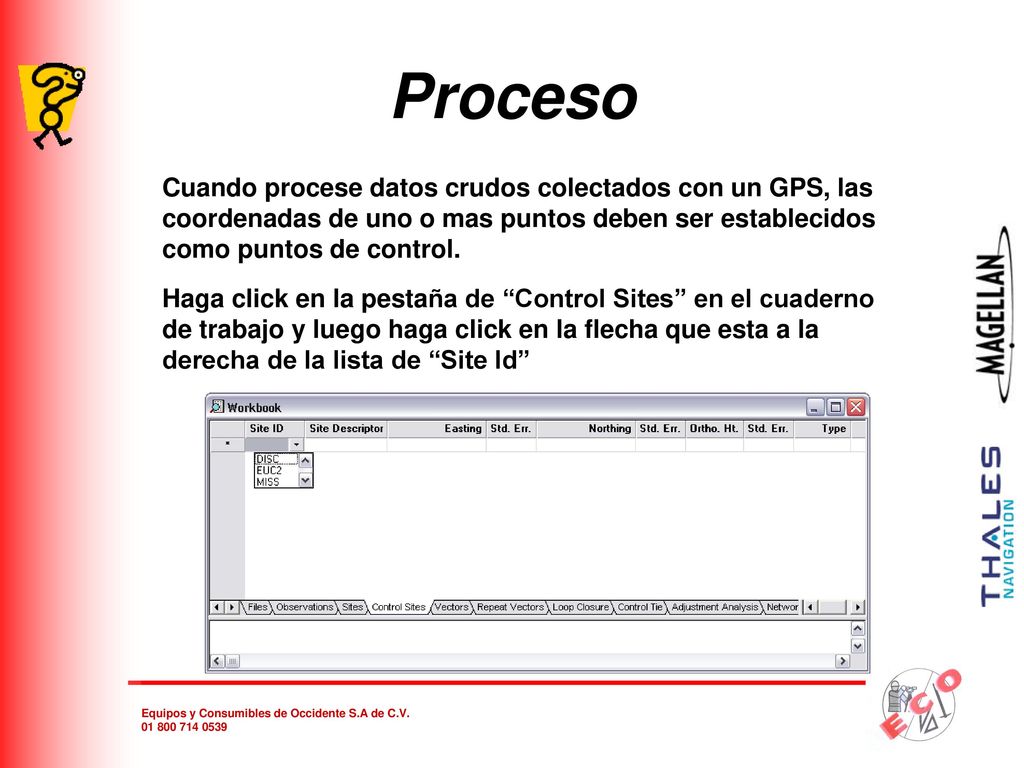 Proceso Cuando procese datos crudos colectados con un GPS, las coordenadas de uno o mas puntos deben ser establecidos como puntos de control.