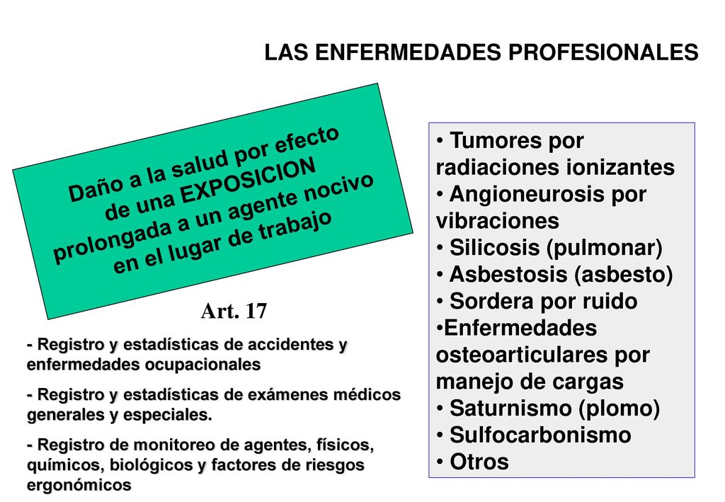Daño a la salud por efecto prolongada a un agente nocivo