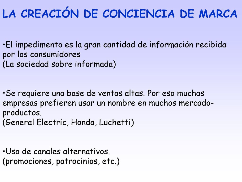LA CREACIÓN DE CONCIENCIA DE MARCA
