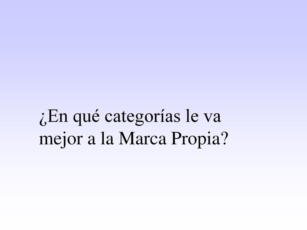 ¿En qué categorías le va mejor a la Marca Propia