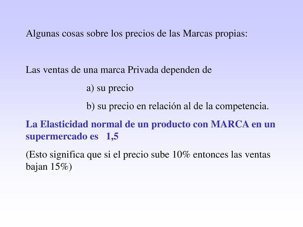 Algunas cosas sobre los precios de las Marcas propias: