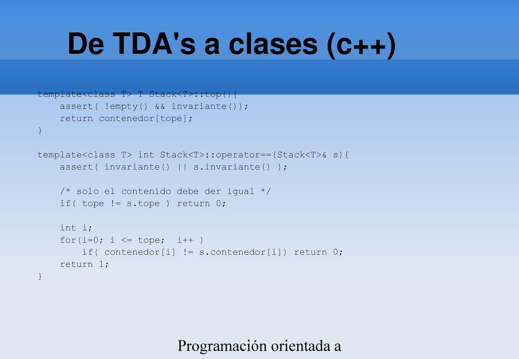 De TDA s a clases ‏(c++) Programación orientada a objetos