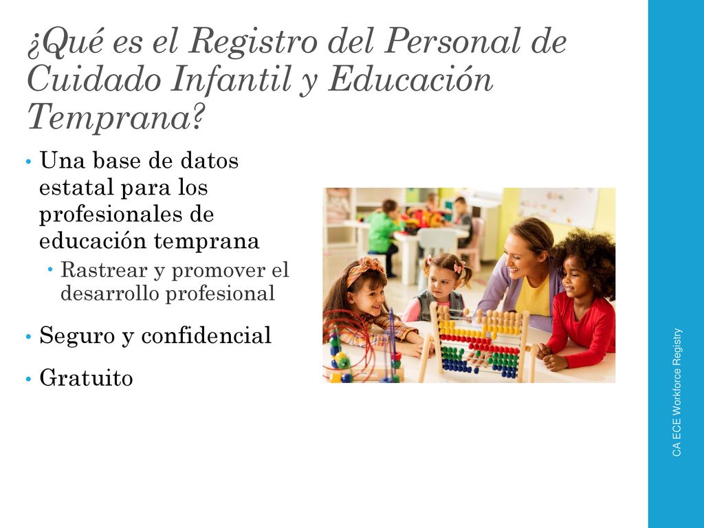 ¿Qué es el Registro del Personal de Cuidado Infantil y Educación Temprana