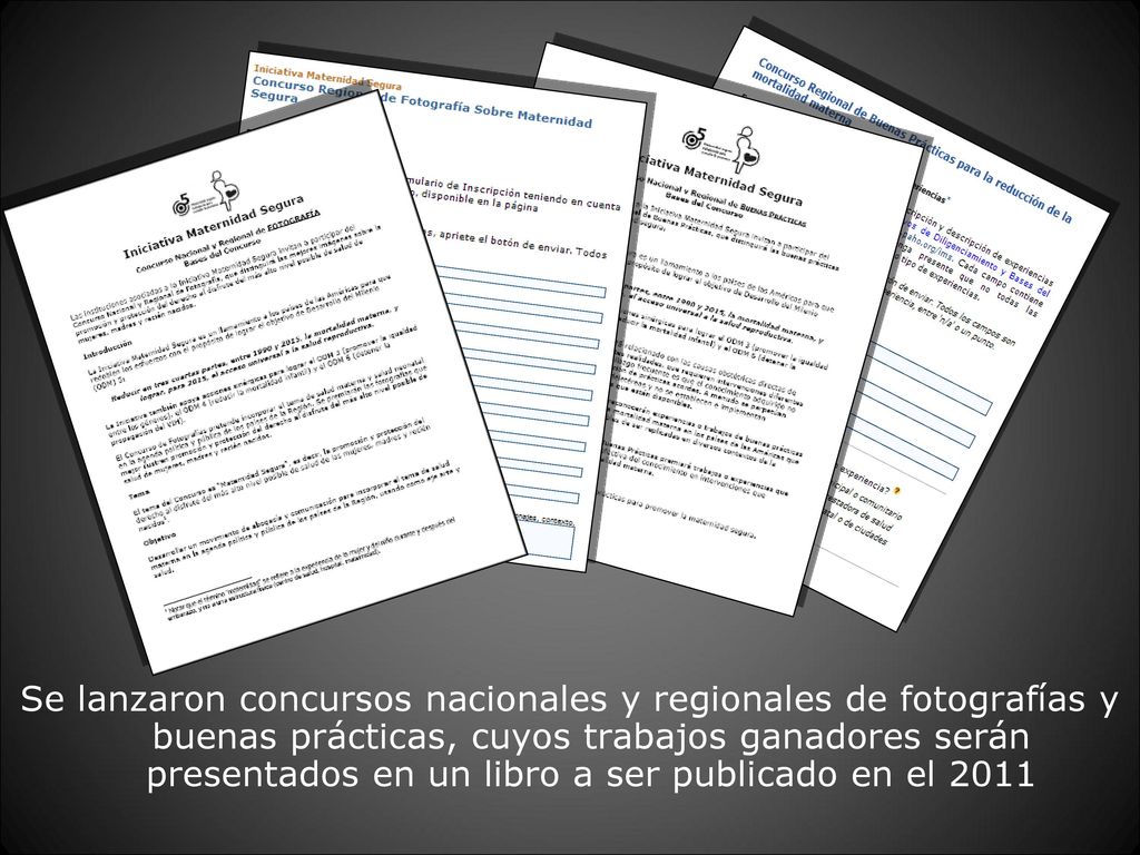 Se lanzaron concursos nacionales y regionales de fotografías y buenas prácticas, cuyos trabajos ganadores serán presentados en un libro a ser publicado en el 2011