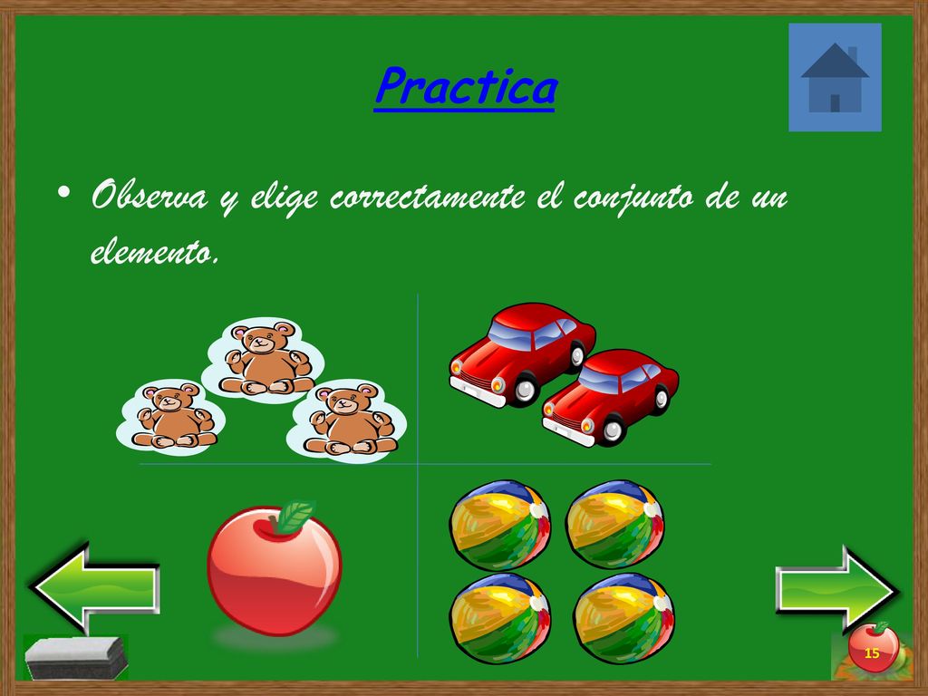 Practica Observa y elige correctamente el conjunto de un elemento.
