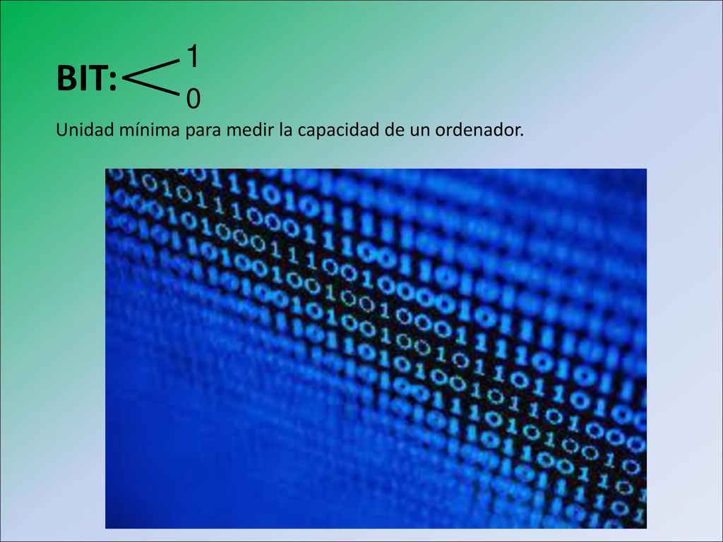 Unidad mínima para medir la capacidad de un ordenador.