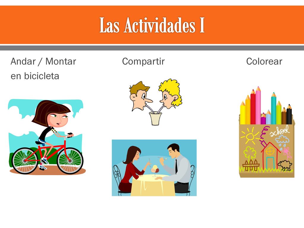 Las Actividades I Andar / Montar Compartir Colorear en bicicleta