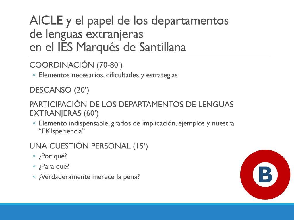 AICLE y el papel de los departamentos de lenguas extranjeras en el IES Marqués de Santillana