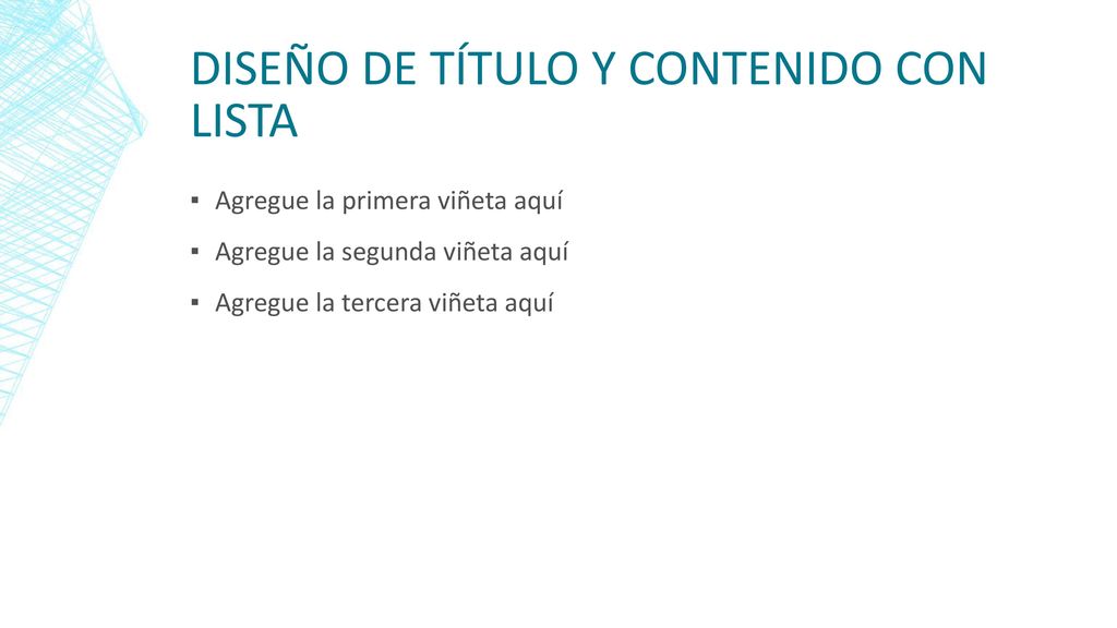Diseño de título y contenido con lista