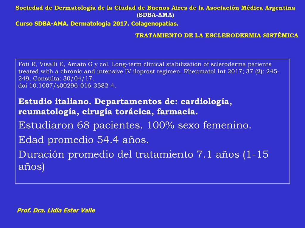 Estudiaron 68 pacientes. 100% sexo femenino. Edad promedio 54.4 años.