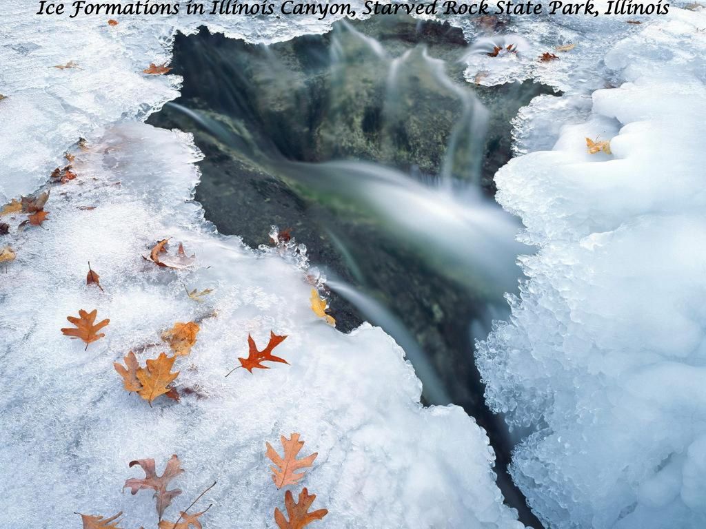 Ice Formations in Illinois Canyon, Starved Rock State Park, Illinois