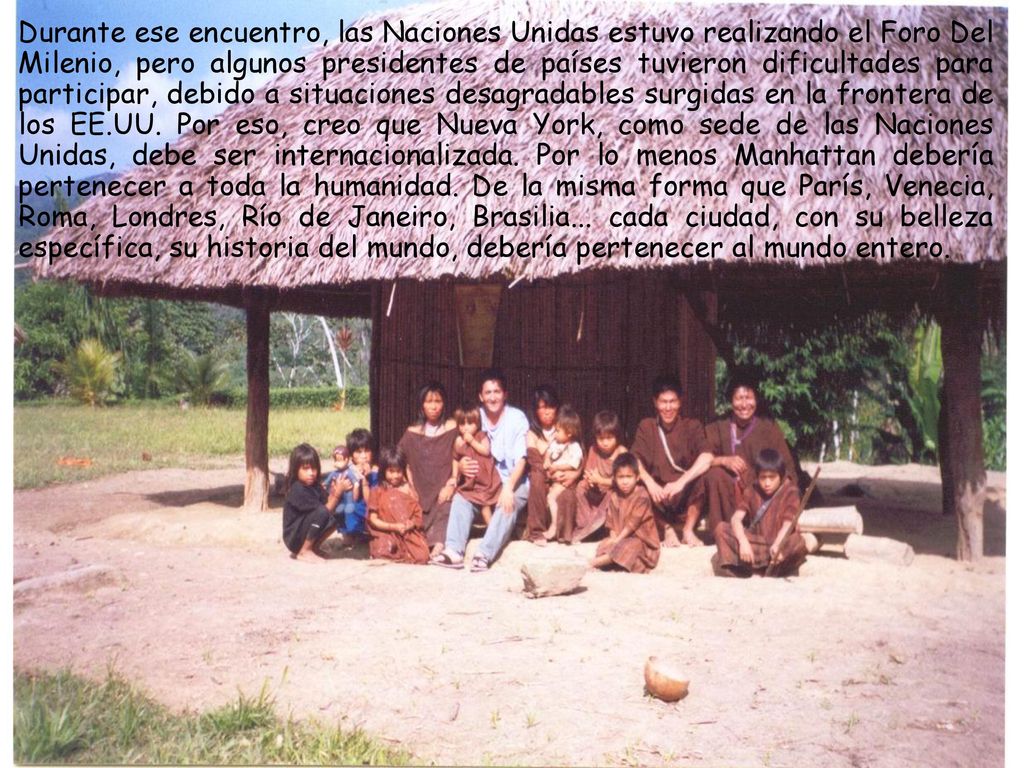 Durante ese encuentro, las Naciones Unidas estuvo realizando el Foro Del Milenio, pero algunos presidentes de países tuvieron dificultades para participar, debido a situaciones desagradables surgidas en la frontera de los EE.UU.