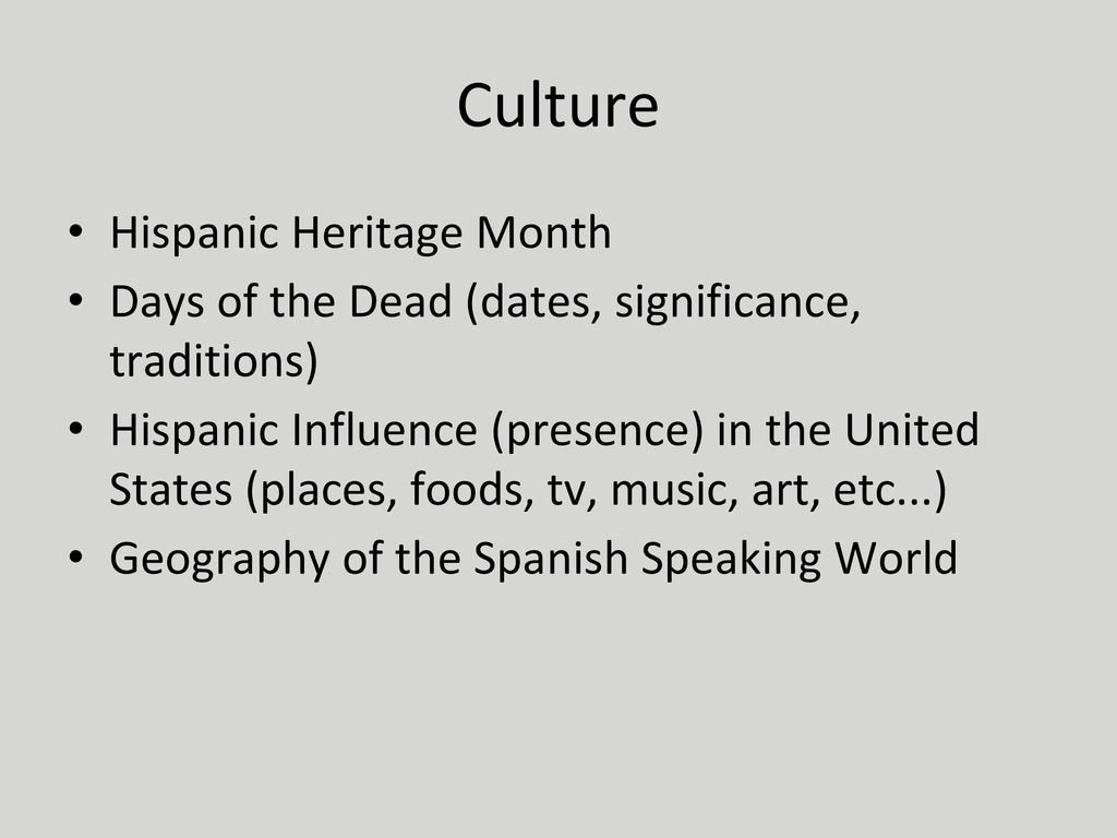 Culture Hispanic Heritage Month