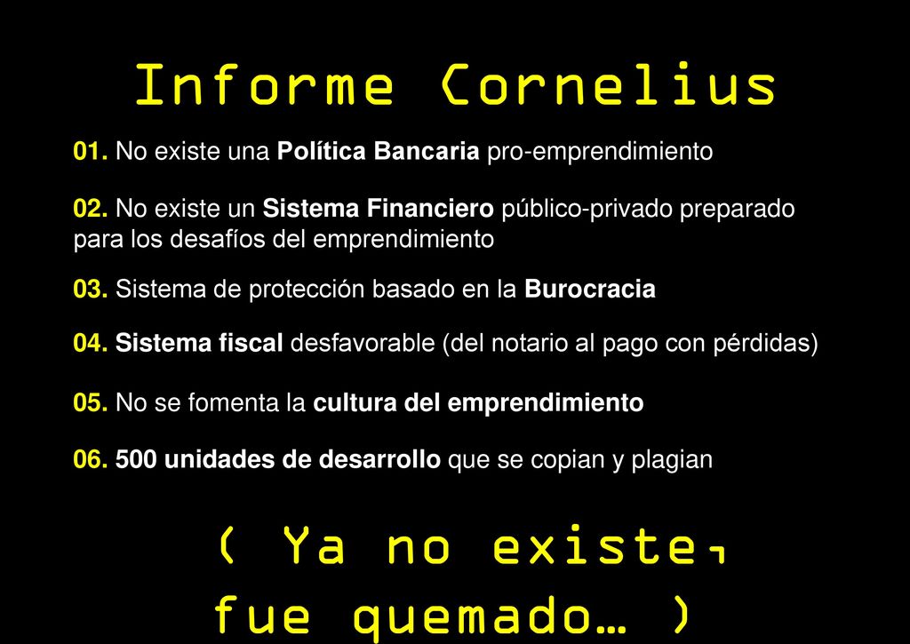 Informe Cornelius ( Ya no existe, fue quemado… )